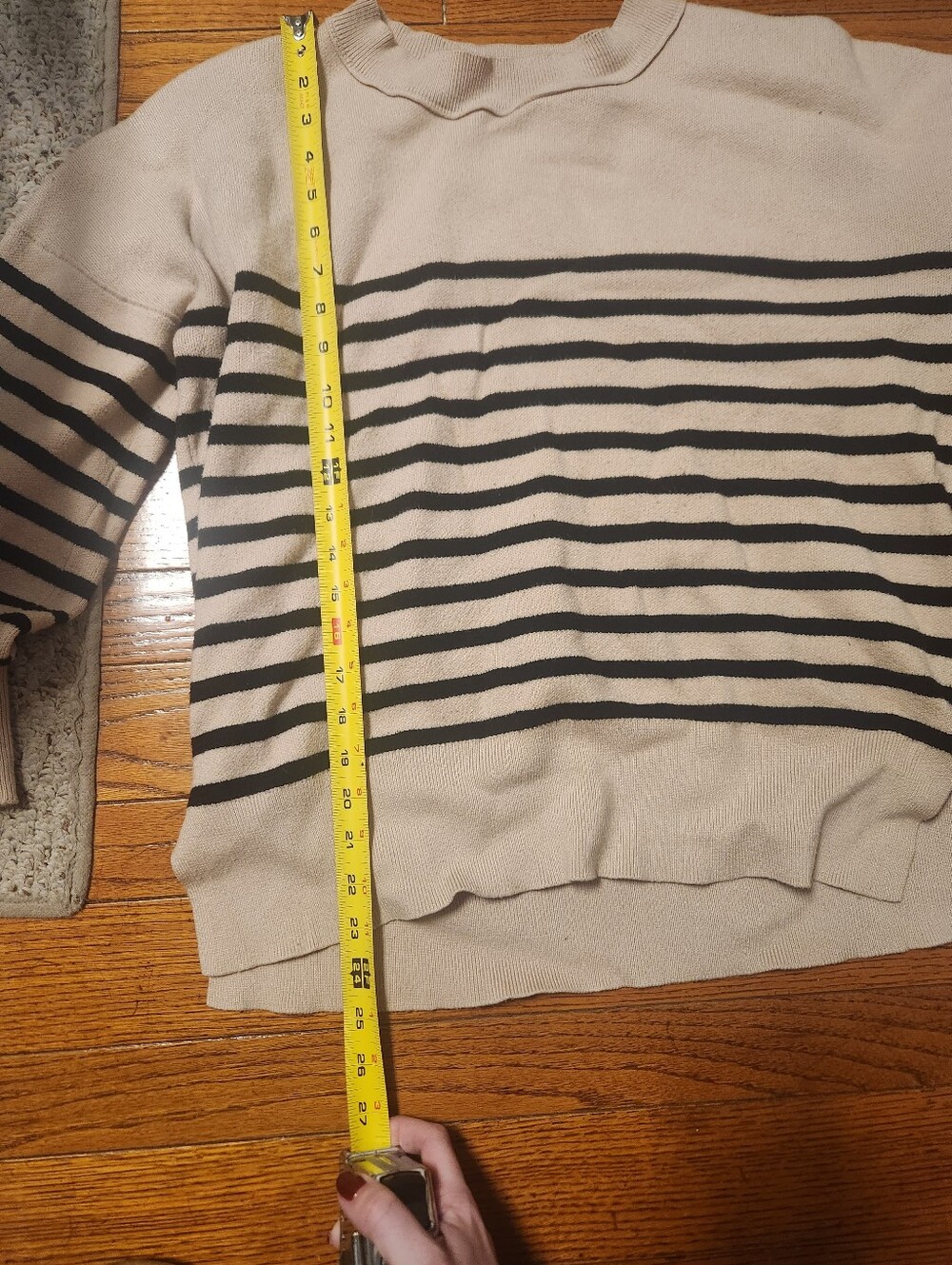 Striped Crewneck Sweater - Cream & Black - Picture 4 of 4